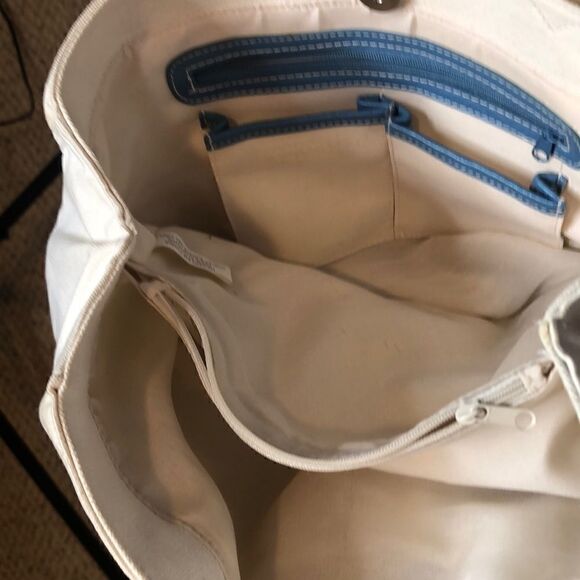 Beach tote bag. 100% cotton with vinyl trim. - Picture 8 of 8